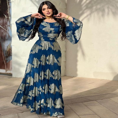 فستان سهرة للعيد للنساء المسلمات فضفاض ترتر عباية...