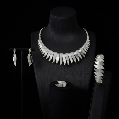 240901 مجموعة قلادة الزفاف الأنيقة الفاخرة للنساء...