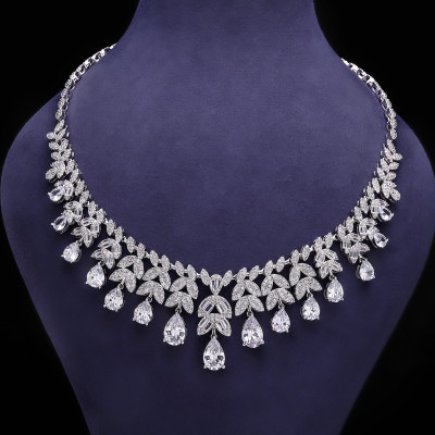 بارع 4 قطعة سوبر فاخر زركون الزفاف الزفاف زي حفلة...