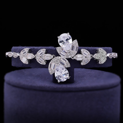بارع 4 قطعة سوبر فاخر زركون الزفاف الزفاف زي حفلة...