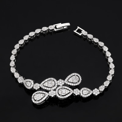 مجموعة مجوهرات زفاف فاخرة مكونة من 4 قطع للنساء أق...