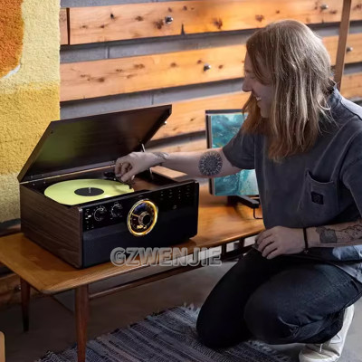 مشغل أقراص دوارة متوافق مع بلوتوث من الفينيل LP ،...