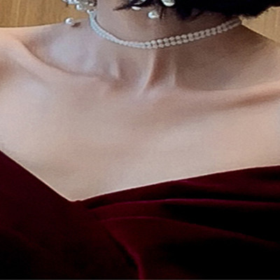 لوتارو-فساتين نسائية مخملية مكشوفة الكتفين ، طويلة...