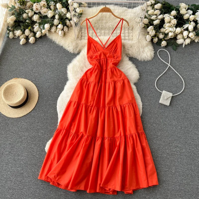 فستان أنيق مثير بدون ظهر ذو خصر