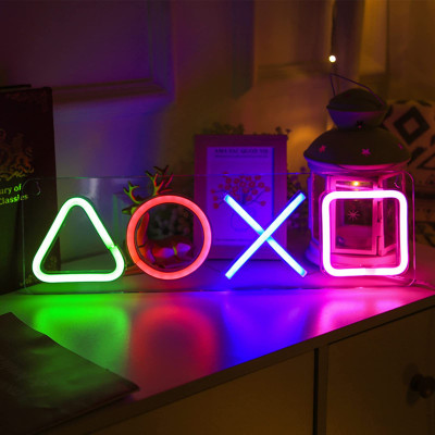 النيون مخصص PS4 لعبة أيقونة ضوء للجدار الشنق جو بل...