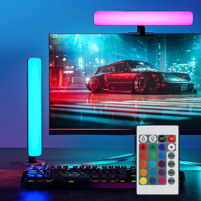 قضبان ضوء الليل RGB LED مع جهاز التحكم عن بعد ، مص...