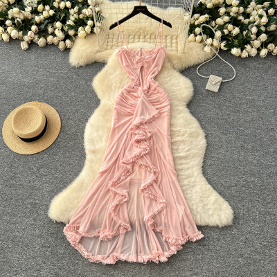 فستان نسائي للشاطئ مكشكش