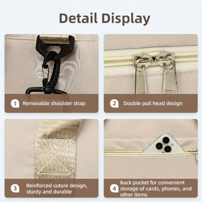 حقيبة سفر متعددة الوظائف ذات سعة كبيرة مع حزام كتف...