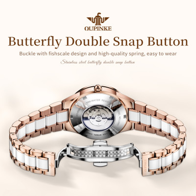 ساعات نسائية OUPINKE مستوردة أوتوماتيكية ساعة ميكا...
