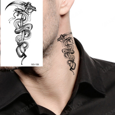 1 قطعة ثعبان زهرة المرأة مقاوم للماء المؤقتة الوشم...