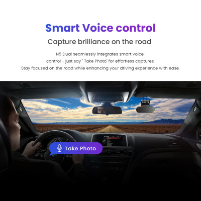 كاميرا DDPAI 4K Dash Cam N5 مزدوجة أمامية وخلفية 4...