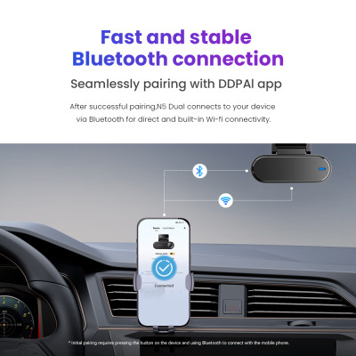 كاميرا DDPAI 4K Dash Cam N5 مزدوجة أمامية وخلفية 4...