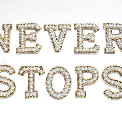 A-Z الحديد على بقع رسائل بقع الجينز شارة زين اللؤل...