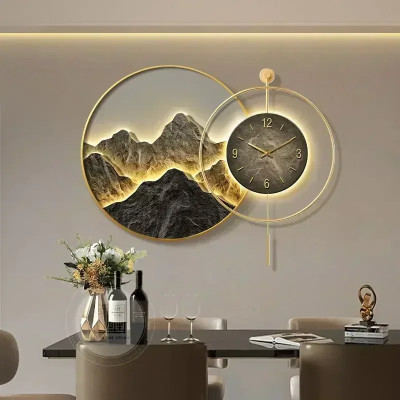 اللوحة الزخرفية مع ساعة الظهر معلقة الراقية غرفة ا...