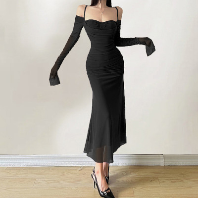 فستان ميدي نسائي ضيق أنيق ومثير بتصميم عصري جذاب