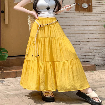 تنورة بوهو صيفية مصنوعة من القطن والكتان