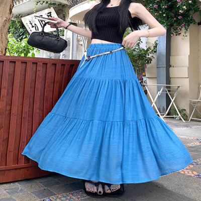 تنورة بوهو صيفية مصنوعة من القطن والكتان