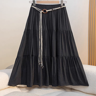 تنورة بوهو صيفية مصنوعة من القطن والكتان