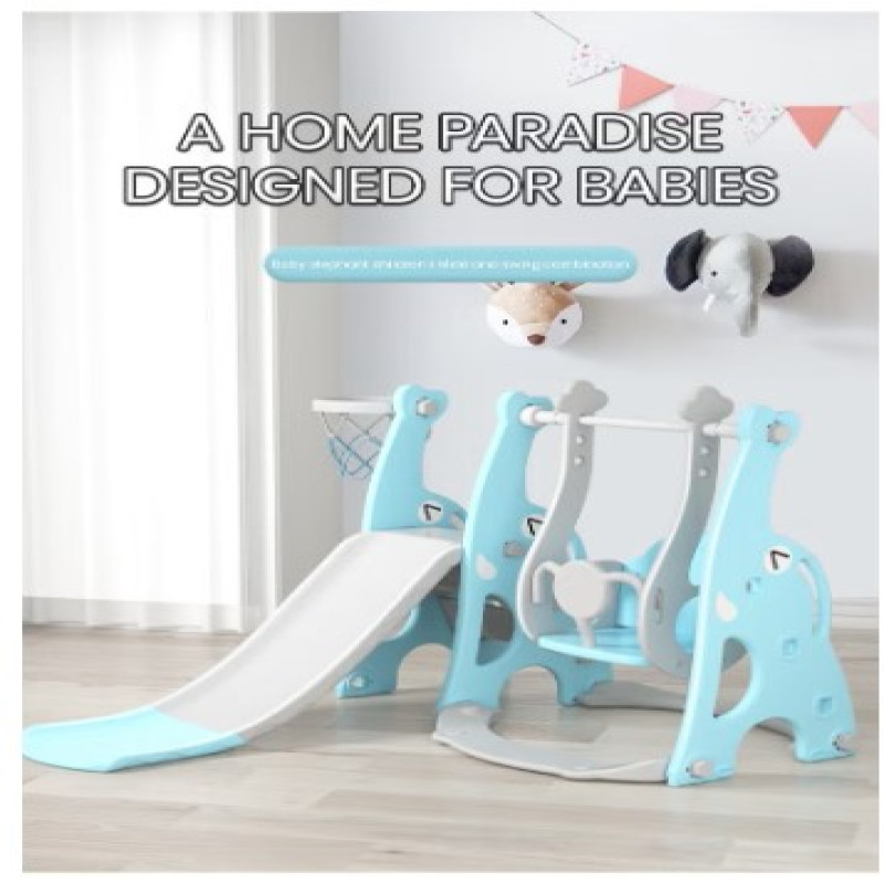 زحليقة مع مرجيحة وسلم تسلق و حلقة كرة سلة 4*1 ,123...