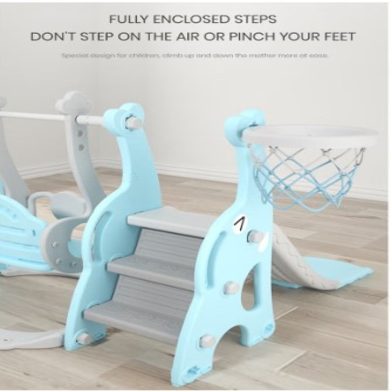 زحليقة مع مرجيحة وسلم تسلق و حلقة كرة سلة 4*1 ,123...