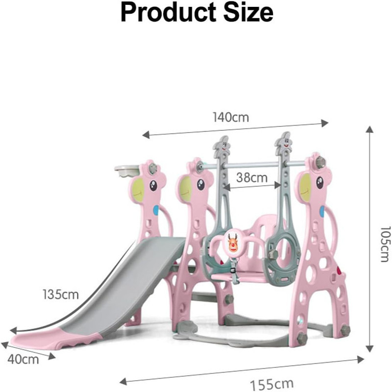 زحليقة علي شكل غزال مع مرجيحة , حلقة كرة سلة و موس...
