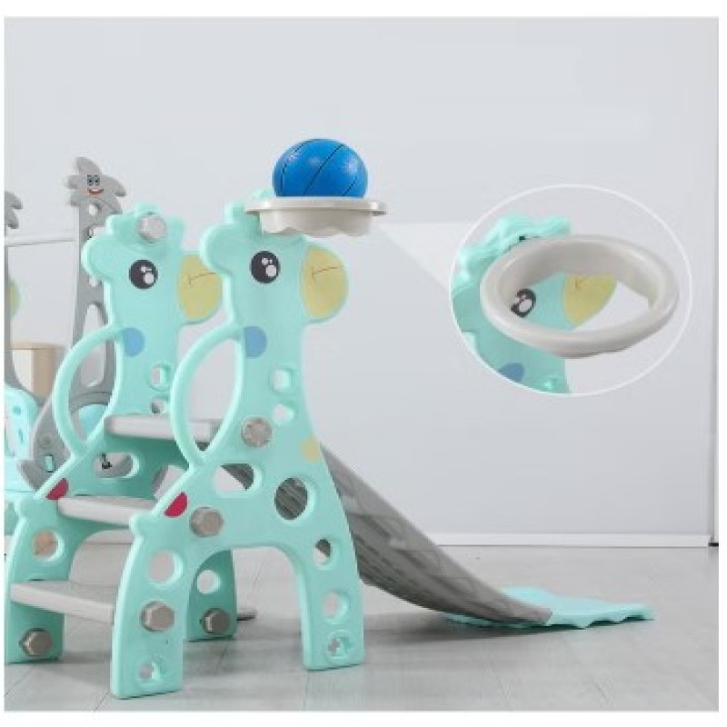 زحليقة علي شكل غزال مع مرجيحة , حلقة كرة سلة و موس...