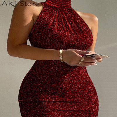 فستان سهرة مثير برقبة بطابع الفخامة والتميز والانو...