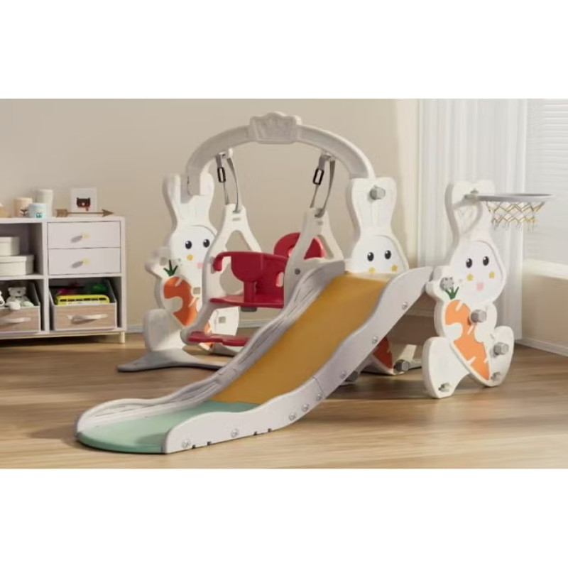 زحليقة علي شكل أرنب مع مرجيحة وسلم تسلق و حلقة كرة...