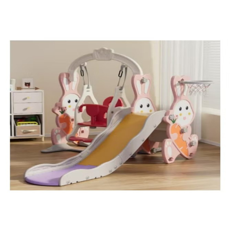زحليقة علي شكل أرنب مع مرجيحة وسلم تسلق و حلقة كرة...