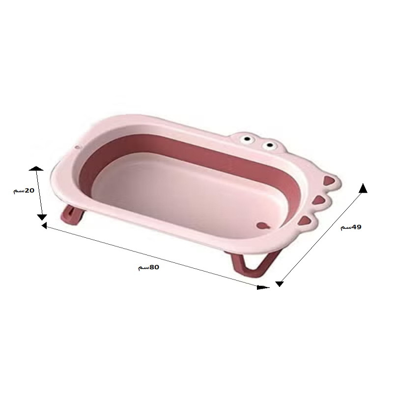 حوض استحمام للأطفال قابل للطي على شكل تمساح مع مخر...