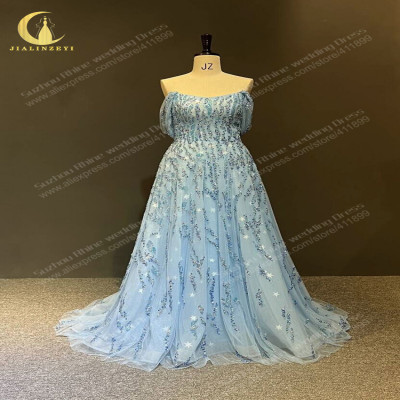 فساتين سهرة مكشوفة الأكتاف للنساء ، فستان مطرز بال...