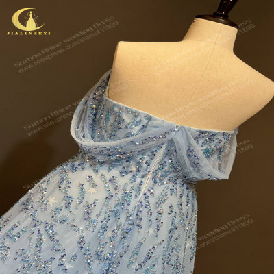 فساتين سهرة مكشوفة الأكتاف للنساء ، فستان مطرز بال...