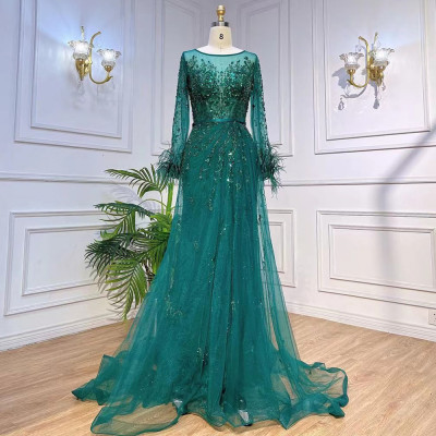 فساتين سهرة هادئة مع ريش للنساء ، نبيذ أحمر ، مطرز...