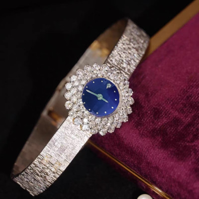 ساعة نسائية فريدة من نوعها بسوار فولاذي مطلية بالذ...