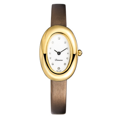 ساعة نسائية كوارتز جلدية بأرقام رومانية بتصميم بيض...