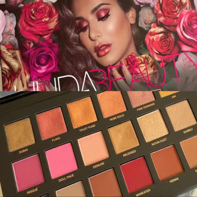 18 لونًا في 1 لوحة ظلال عيون ذهبية وردية مكياج عيو...