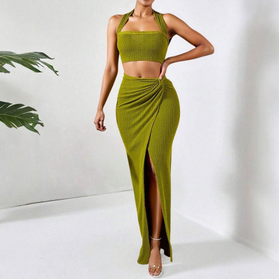 Mia Muse Sets Summer Sexy Elegant Side Slit Sleeve...