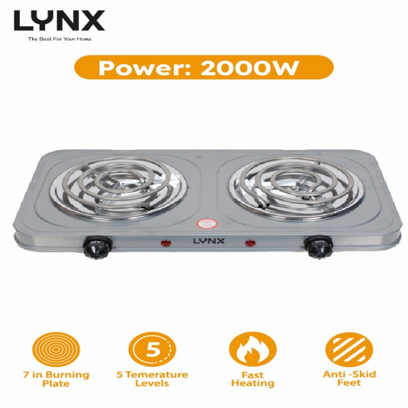 لينكس موقد كهربائي مزدوج بقوة 2000 واط