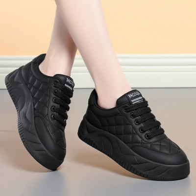 حذاء رياضي نسائي بنعل سميك مستدير ، حذاء رياضي غير...