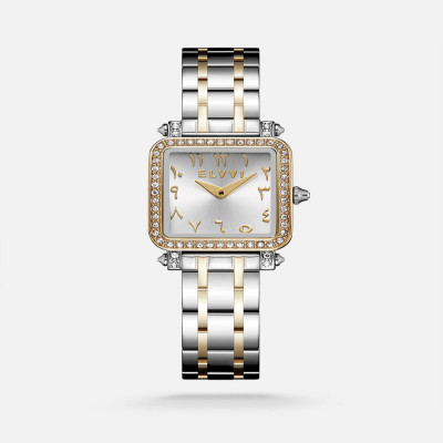 ساعة نسائيه ستيل بلون ذهبي وفضي