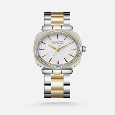 ساعة نسائيه ستيل بلون ذهبي وفضي