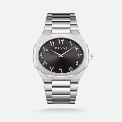 ساعة رجالية من إلڤي ستيل بلون فضي