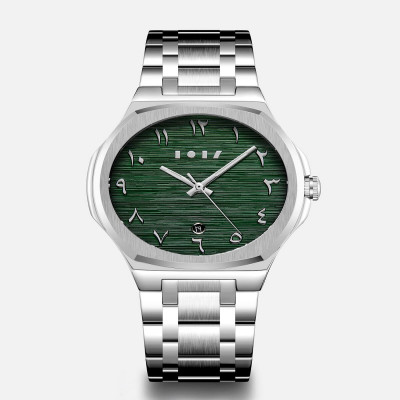 ساعة رجاليه من آن باللون الفضي