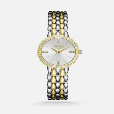 ساعة نسائية اليتير ستيل بلون ذهبي وفضي