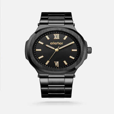 ساعة رجالية اليتير باللون الأسود