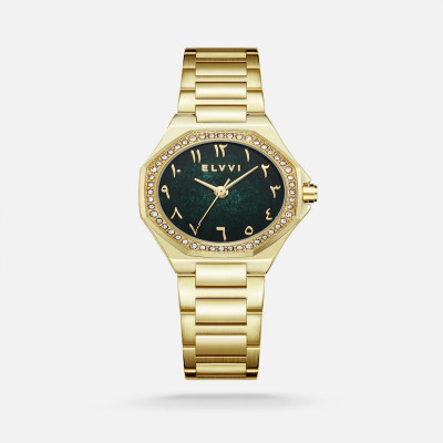 ساعة نسائيه من إلڤي باللون الذهبي