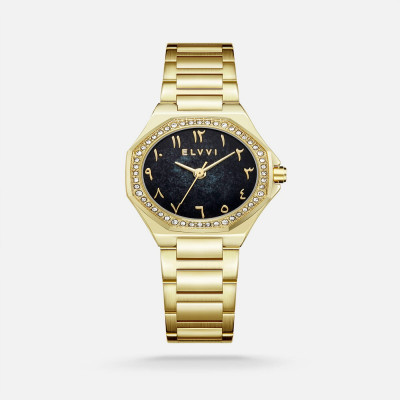 ساعة نسائيه من إلڤي باللون الذهبي