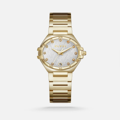 ساعة نسائية إلڤي ستيل باللون الذهبي
