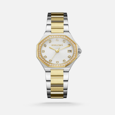 ساعة نسائية ايمزوري ستيل بلون فضي وذهبي