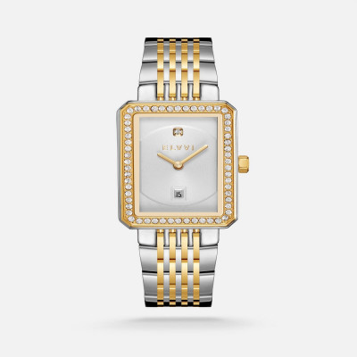 ساعة نسائية إلڤي بسير ستيل بلون فضي وذهبي